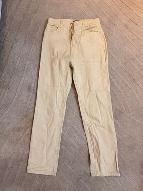 Nasty Gal Light Beige Straight Leg Jeans